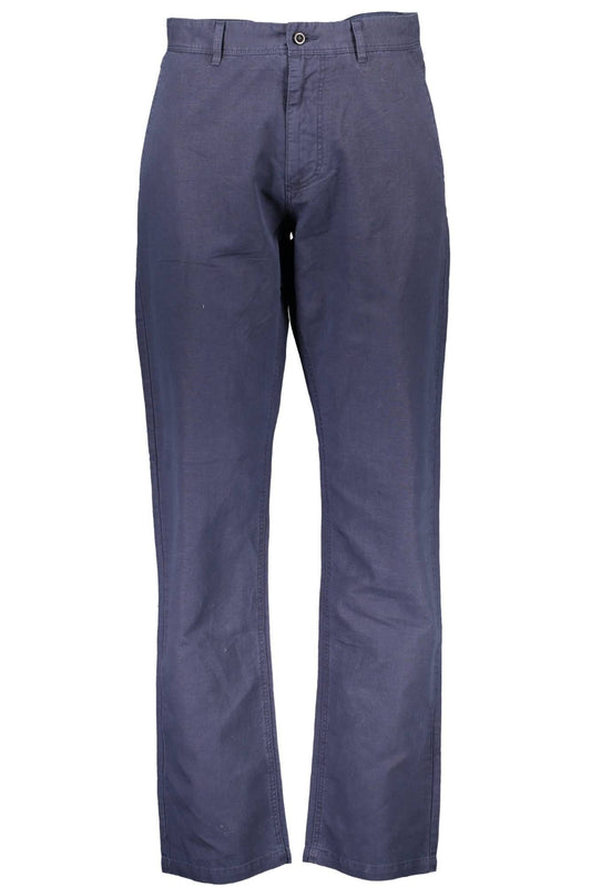 Blue Cotton Men Pant