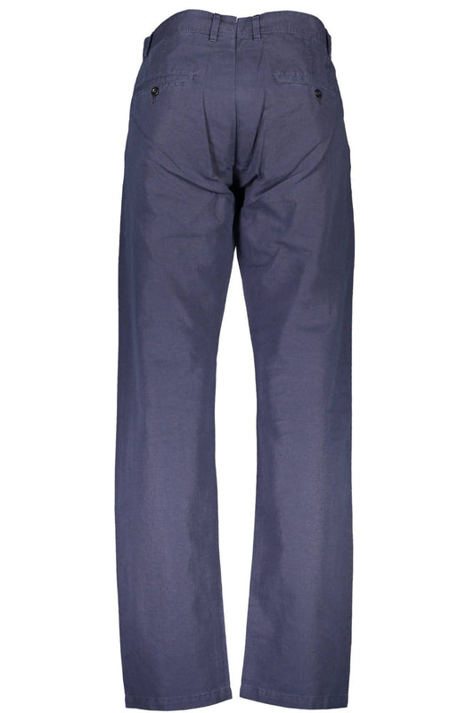 Blue Cotton Men Pant