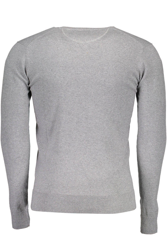 Gray Cotton Mens Sweater