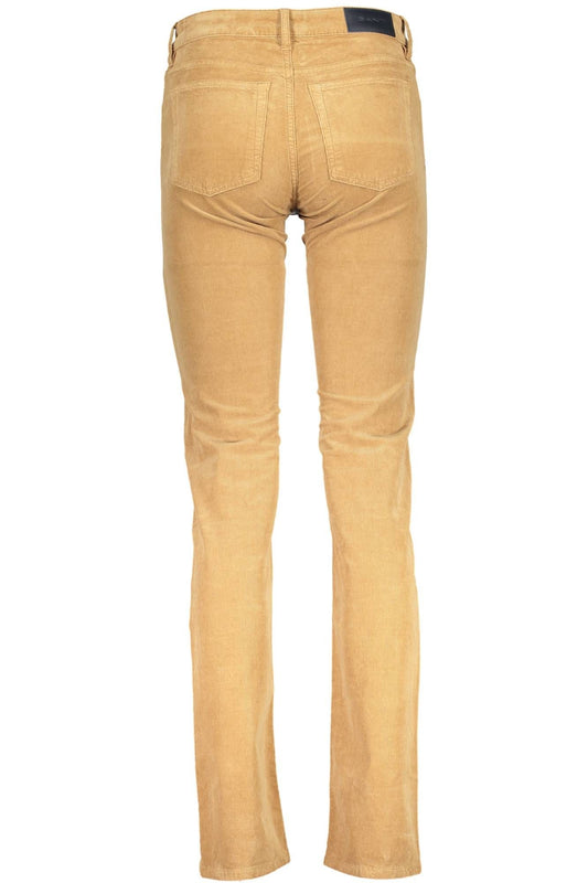 Brown Cotton Women Pants