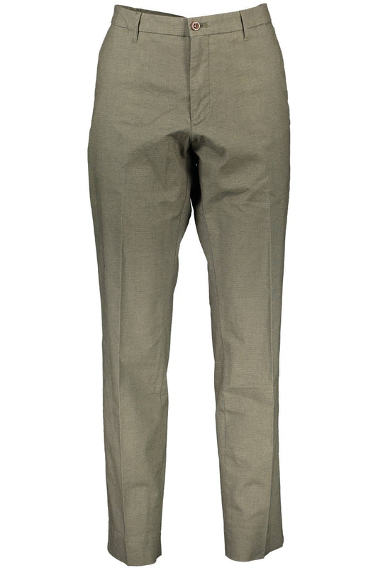 Green Cotton Men Trouser