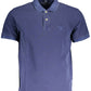 Blue Cotton Men Polo