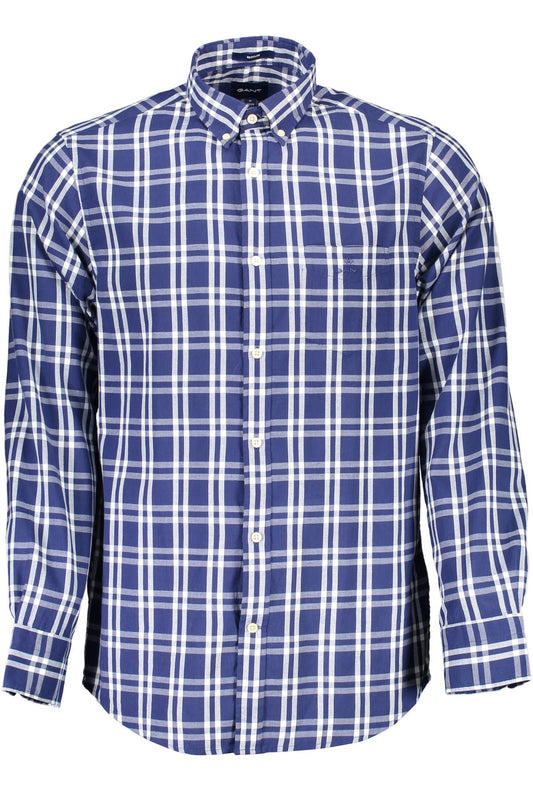 Blue Cotton Men Shirt