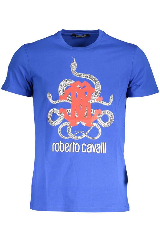 Blue Cotton Men T-Shirt