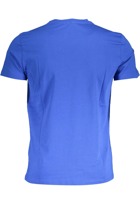 Blue Cotton Men T-Shirt