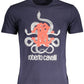 Blue Cotton Men T-Shirt