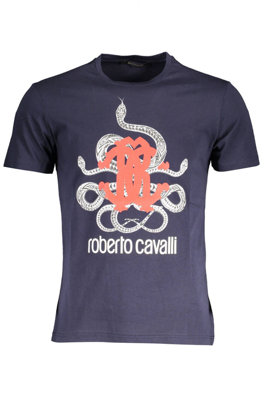 Blue Cotton Men T-Shirt