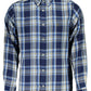 Blue Cotton Men Shirt