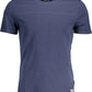 Blue Cotton Men T-Shirt