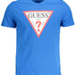 Blue Cotton Men T-Shirt