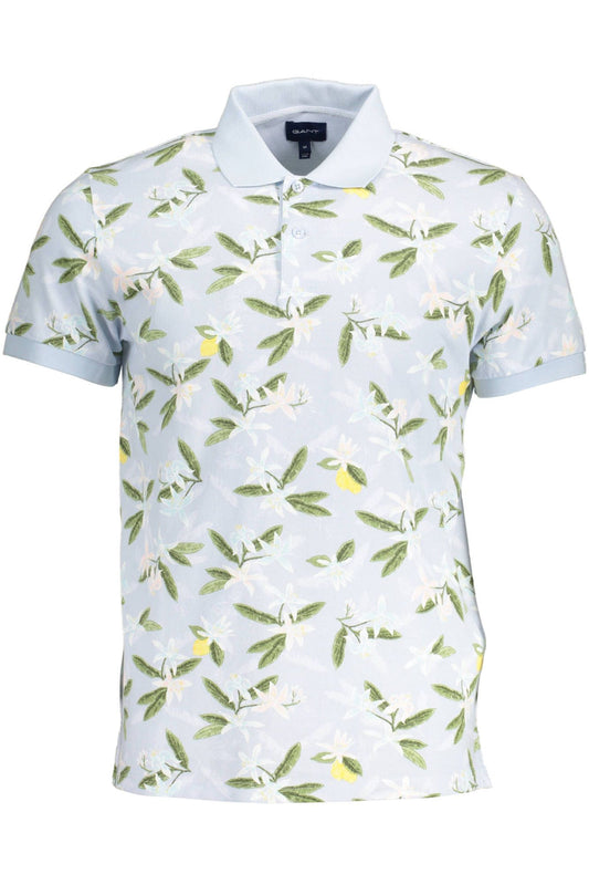 Light Blue Cotton Men Polo Shirt