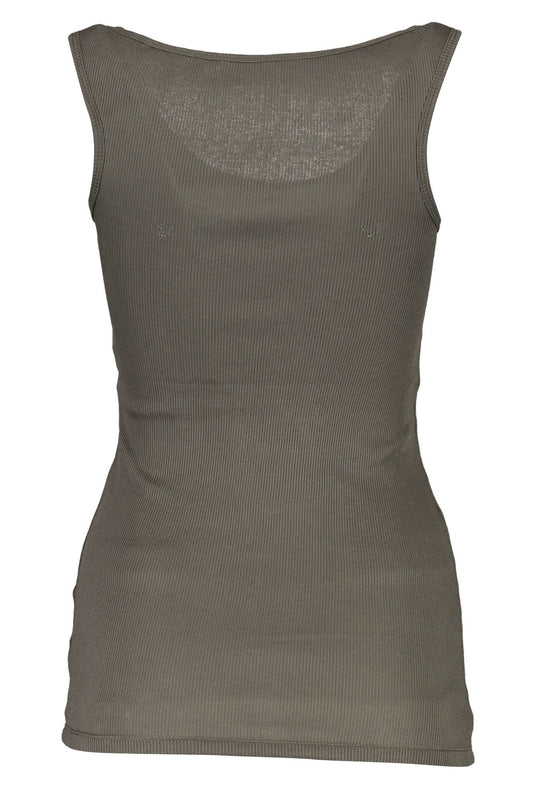 Green Cotton Women Tank Top