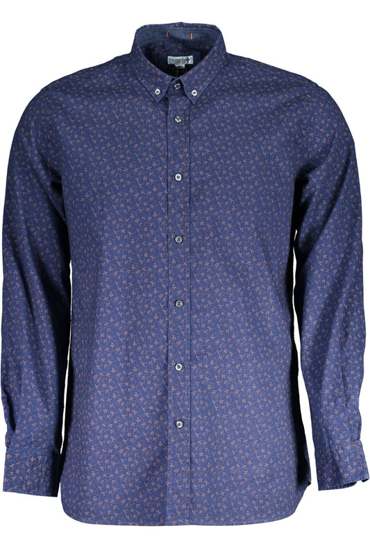 Blue Cotton Men Shirt