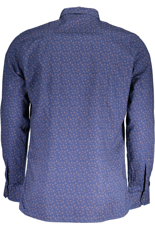 Blue Cotton Men Shirt
