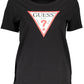 Black Cotton Women T-Shirt