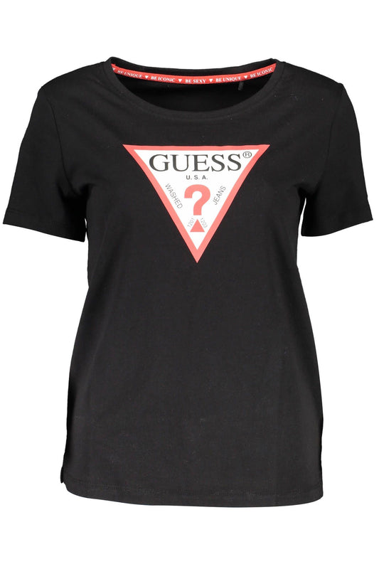 Black Cotton Women T-Shirt