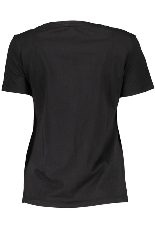 Black Cotton Women T-Shirt