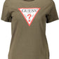 Green Cotton Women T-Shirt