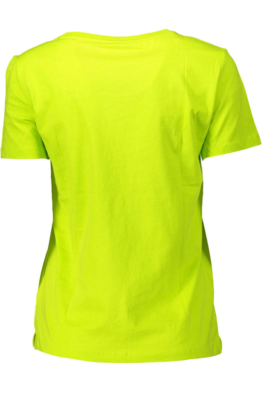 Green Cotton Women T-Shirt
