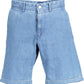 Light Blue Cotton Men Bermuda