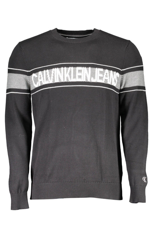 Black Cotton Men Sweater