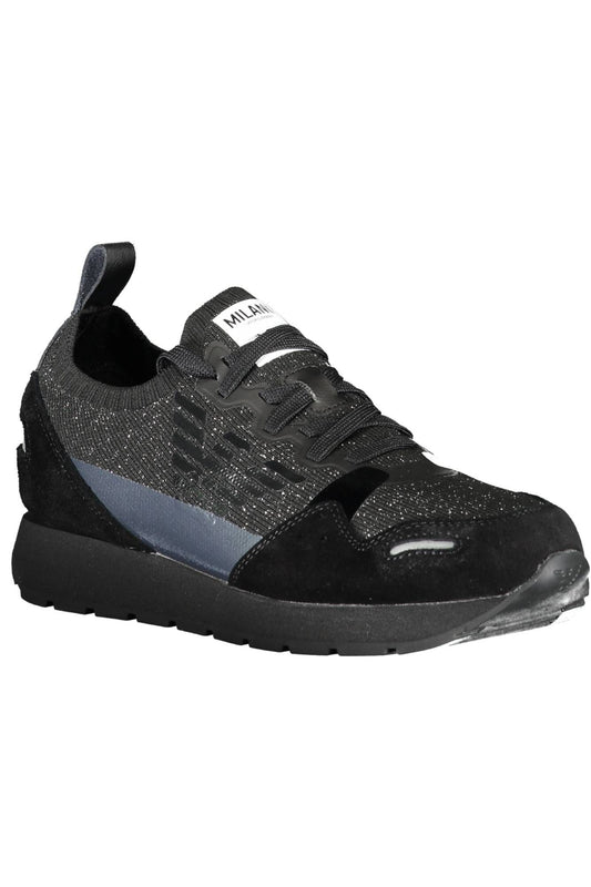 Black Polyester Women Sneaker