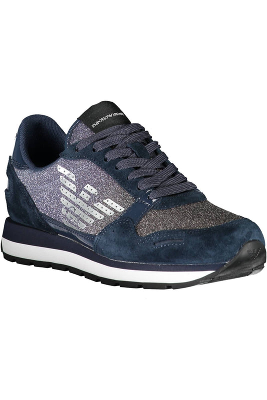 Blue Leather Women Sneaker