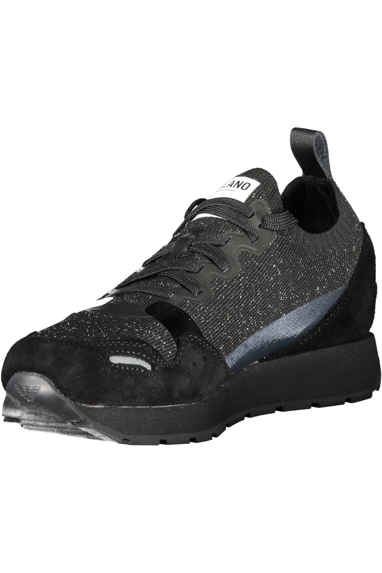 Black Polyester Women Sneaker