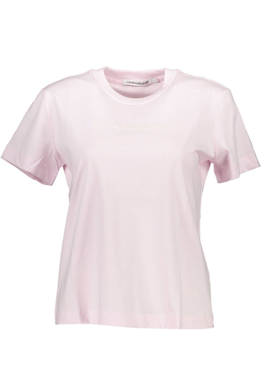 Pink Cotton Women T-Shirt