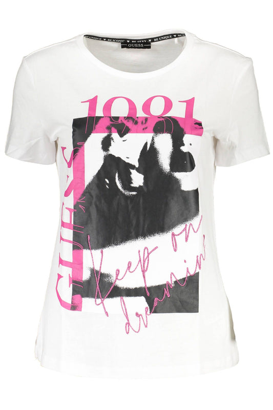 White Cotton Women T-Shirt