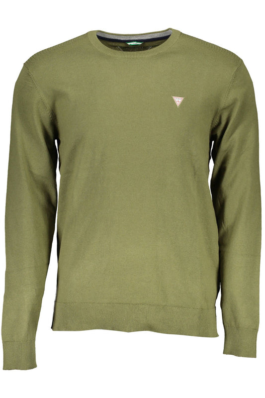 Green Cotton Men Sweater
