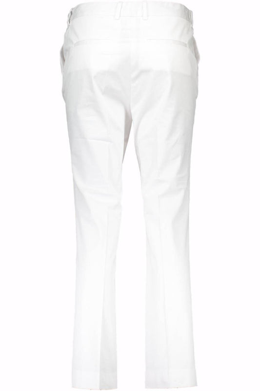 White Cotton Women Trouser