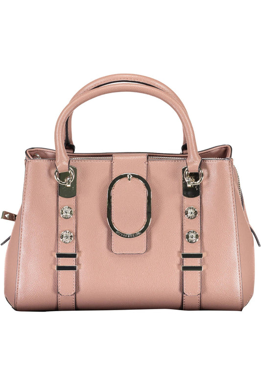 Pink Polyurethane Women Handbag