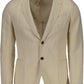 Beige Cotton Men Jacket