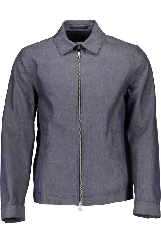 Blue Cotton Men Jacket