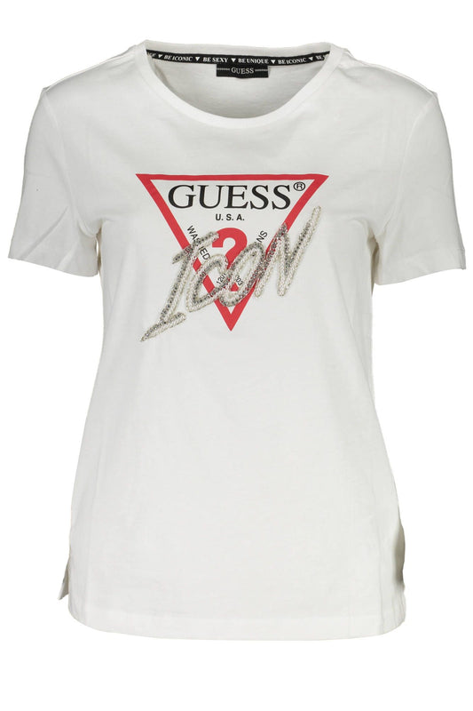 White Cotton Women T-Shirt