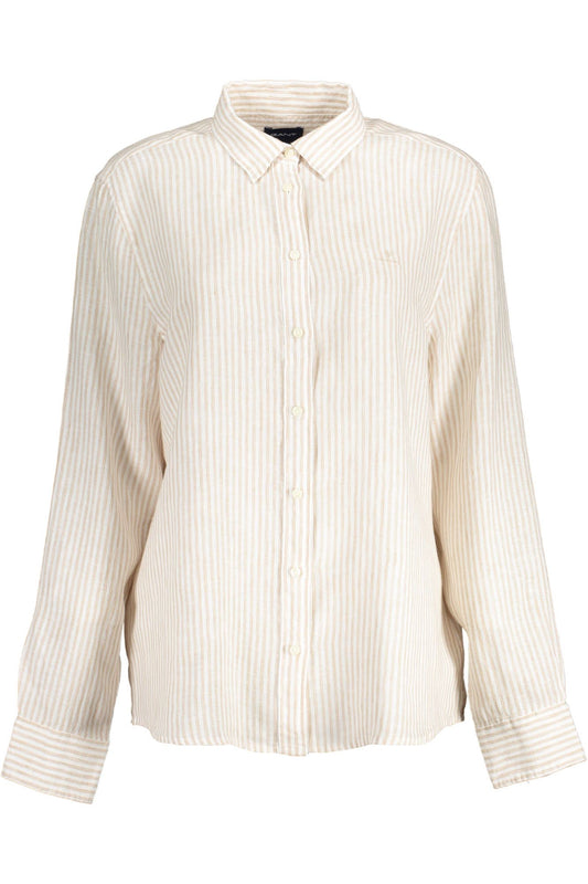 Beige Linen Women Shirt