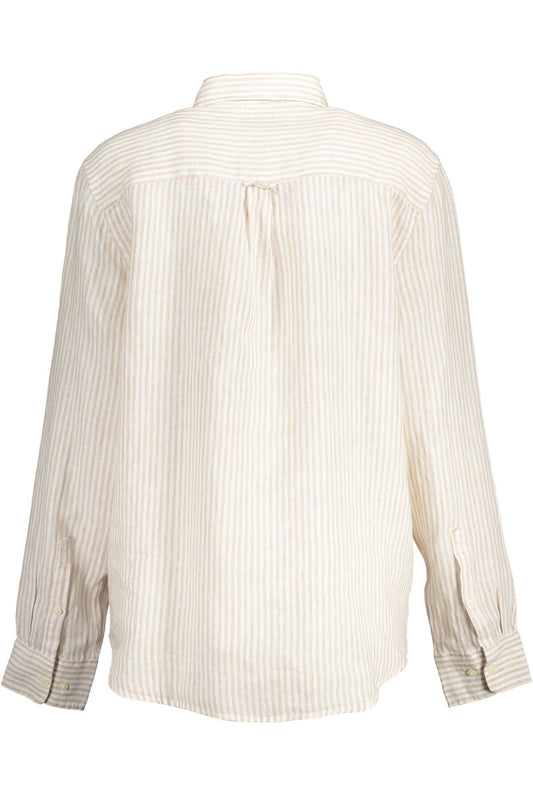 Beige Linen Women Shirt
