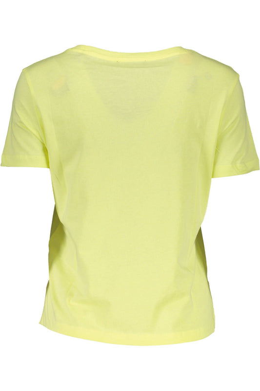Yellow Cotton Women T-Shirt