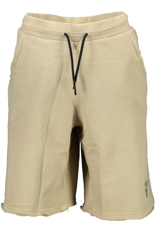 Beige Cotton Men Bermuda