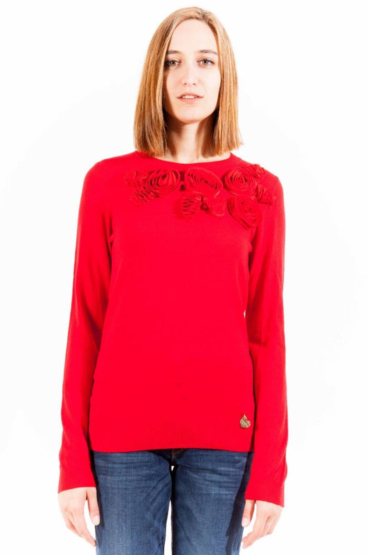 Red Polyester Women Sweater
