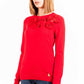 Red Polyester Women Sweater