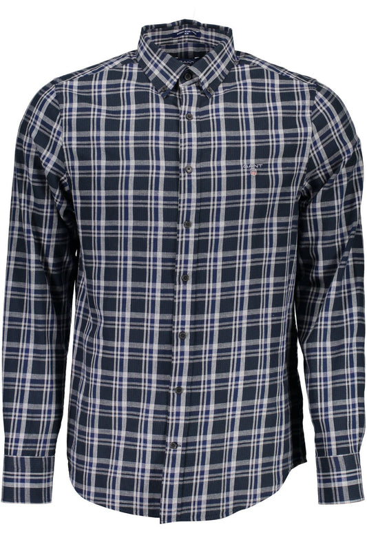 Blue Cotton Men Shirt