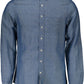Blue Cotton Men Shirt
