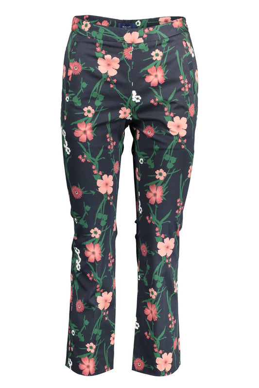 Blue Cotton Women Pant