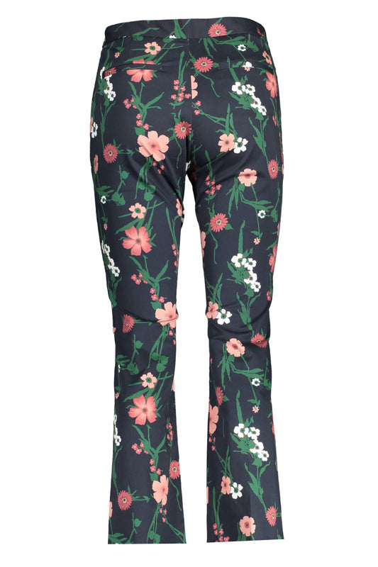 Blue Cotton Women Pant