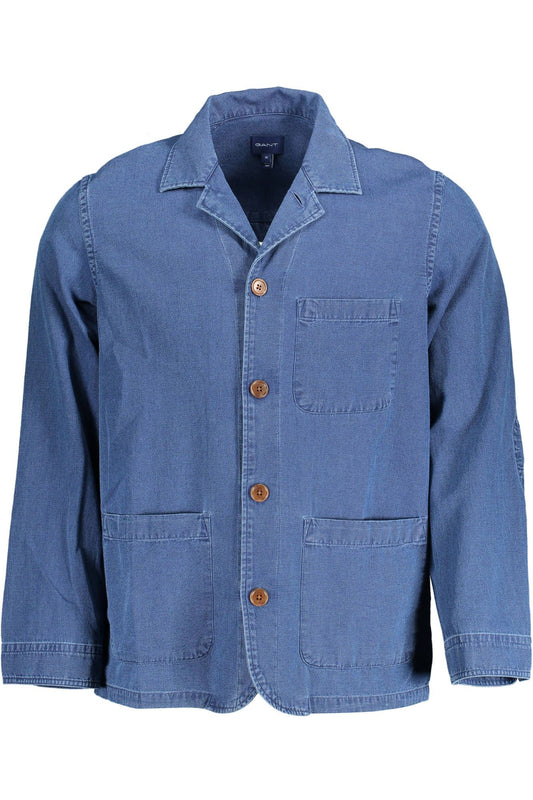 Blue Cotton Men Shirt