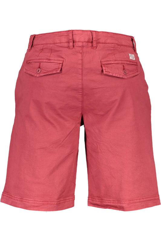 Red Cotton Men Bermuda