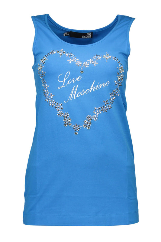 Blue Cotton Women T-Shirt