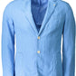 Light Blue Cotton Men Jacket